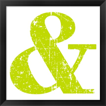 Framed Lime Ampersand Print