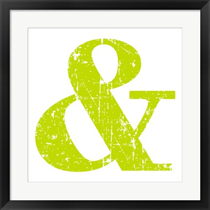 Framed Lime Ampersand Print