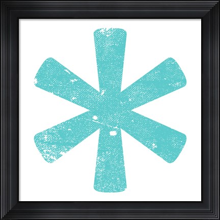 Framed Aqua Asterisk Print