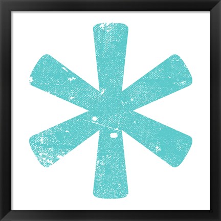 Framed Aqua Asterisk Print