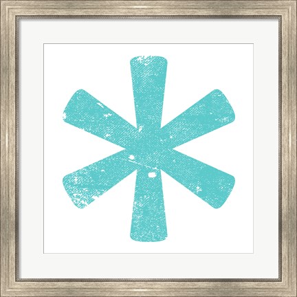 Framed Aqua Asterisk Print