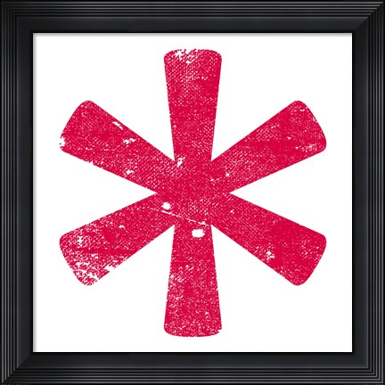 Framed Red Asterisk Print