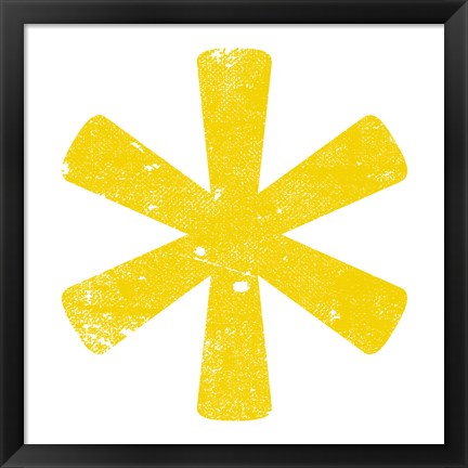 Framed Yellow Asterisk Print