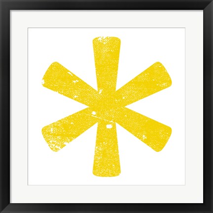 Framed Yellow Asterisk Print