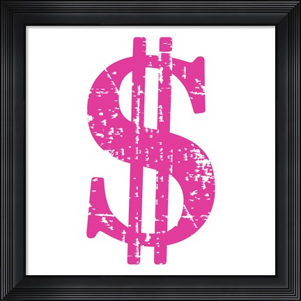 Framed Pink Dollar Sign Print