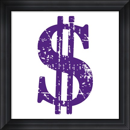 Framed Purple Dollar Sign Print