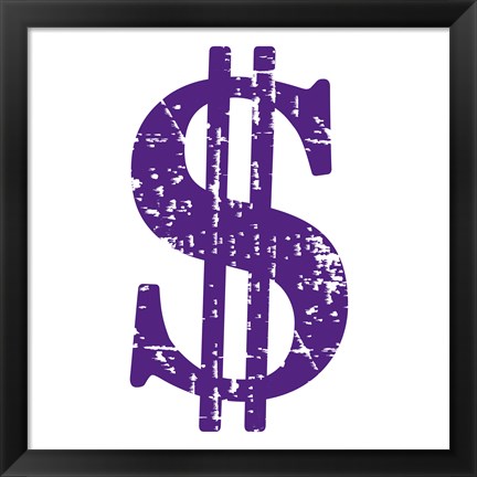 Framed Purple Dollar Sign Print