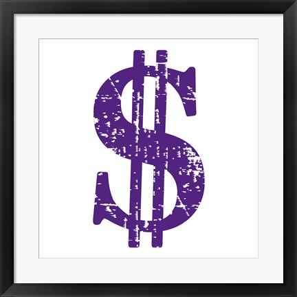 Framed Purple Dollar Sign Print