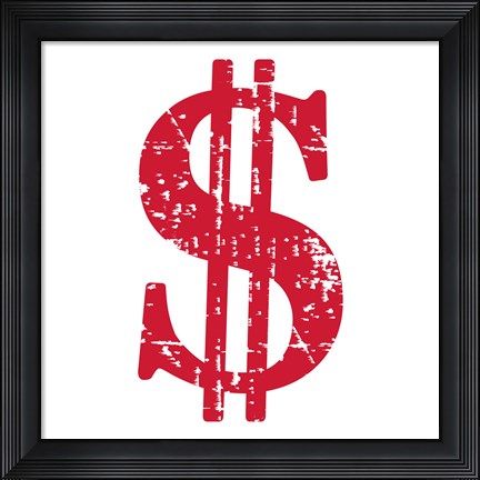 Framed Red Dollar Sign Print