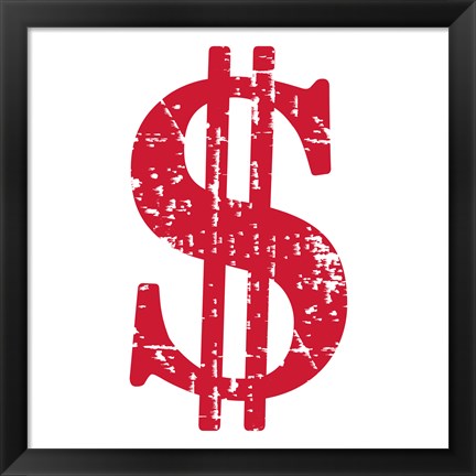 Framed Red Dollar Sign Print