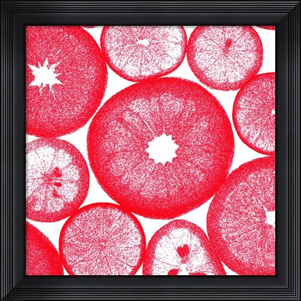 Framed Red Lemon Slices Print