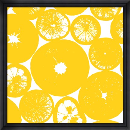 Framed Yellow Lemon Slices Print
