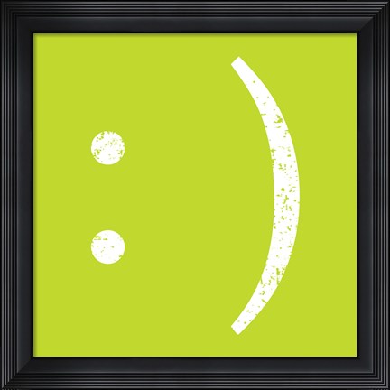 Framed Lime Smiley Print