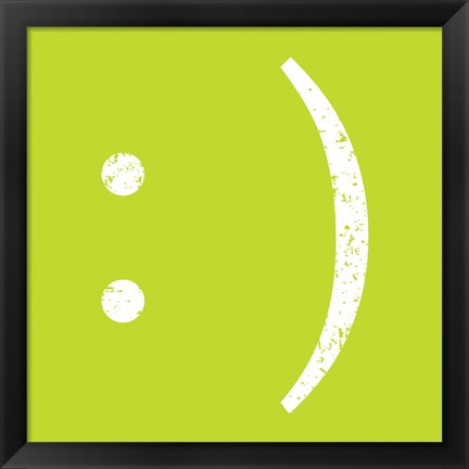 Framed Lime Smiley Print