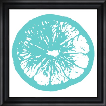 Framed Aqua Orange Slice Print