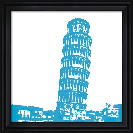 Framed Pisa in Blue Print
