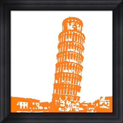 Framed Pisa in Orange Print