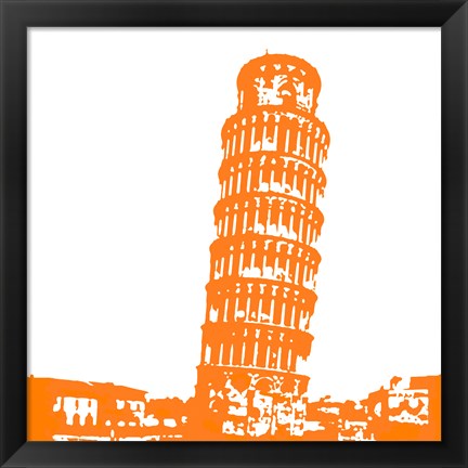 Framed Pisa in Orange Print