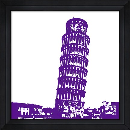 Framed Pisa in Purple Print