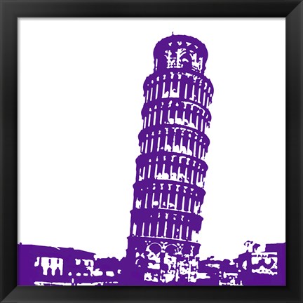 Framed Pisa in Purple Print