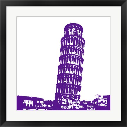 Framed Pisa in Purple Print