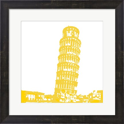 Framed Pisa in Yellow Print