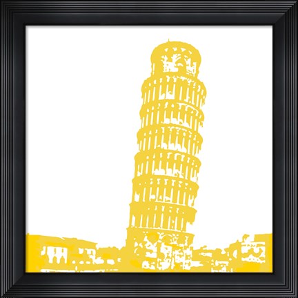 Framed Pisa in Yellow Print