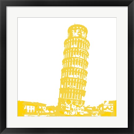 Framed Pisa in Yellow Print