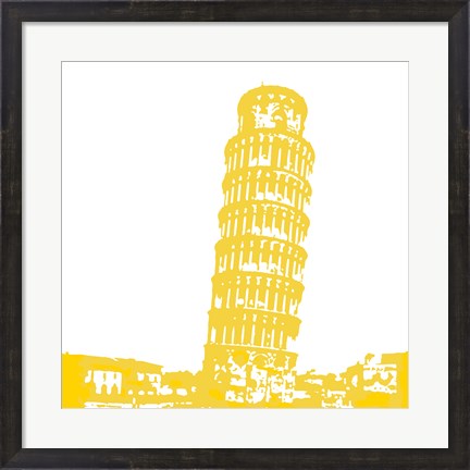 Framed Pisa in Yellow Print