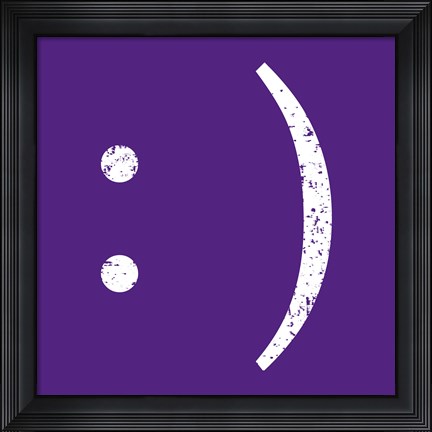 Framed Purple Smiley Print