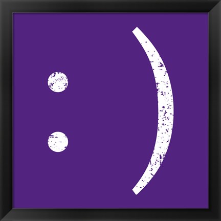 Framed Purple Smiley Print