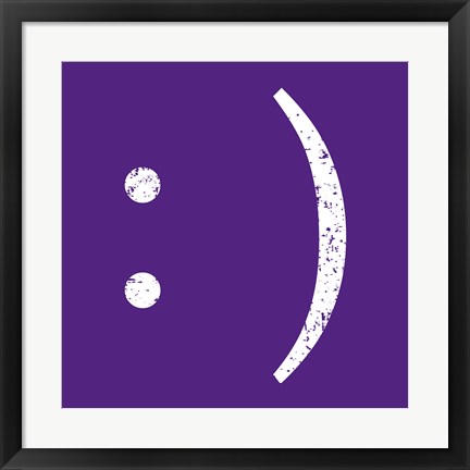 Framed Purple Smiley Print