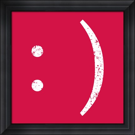 Framed Red Smiley Print
