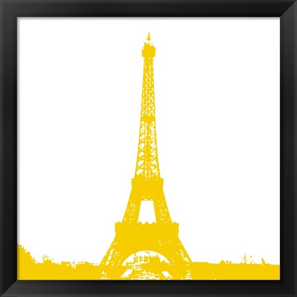 Framed Yellow Eiffel Tower Print