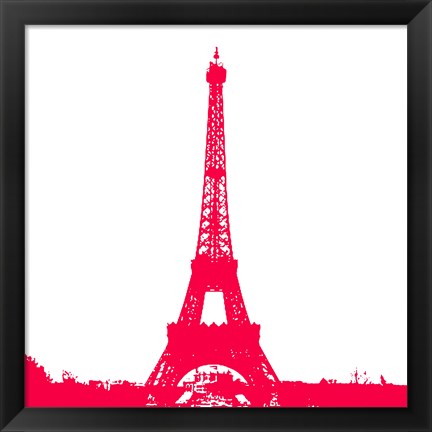 Framed Red Eiffel Tower Print