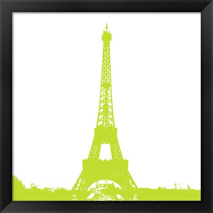 Framed Lime Eiffel Tower Print