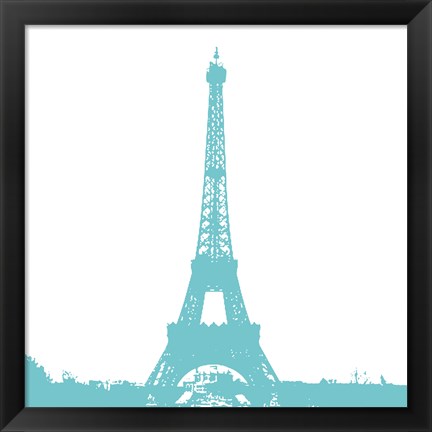 Framed Aqua Eiffel Tower Print