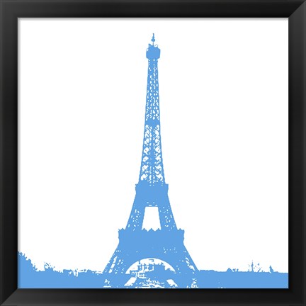 Framed Blue Eiffel Tower Print