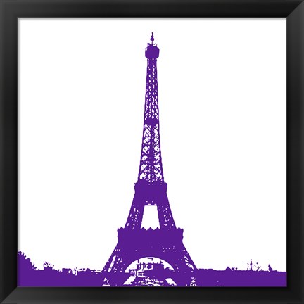 Framed Purple Eiffel Tower Print