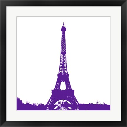 Framed Purple Eiffel Tower Print