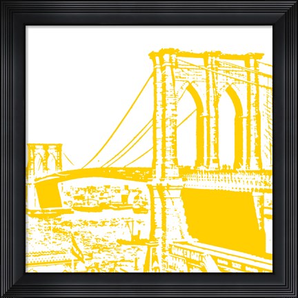 Framed Yellow Brooklyn Bridge Print