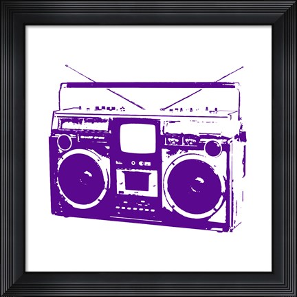 Framed Purple Boom Box Print