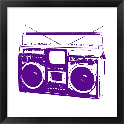 Framed Purple Boom Box Print