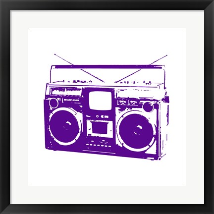 Framed Purple Boom Box Print