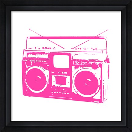 Framed Pink Boom Box Print