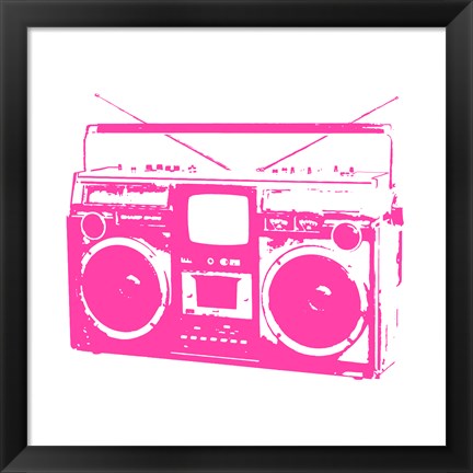 Framed Pink Boom Box Print