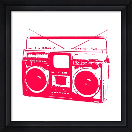 Framed Red Boom Box Print