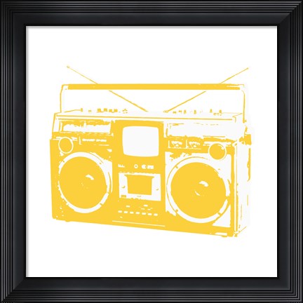 Framed Yellow Boom Box Print