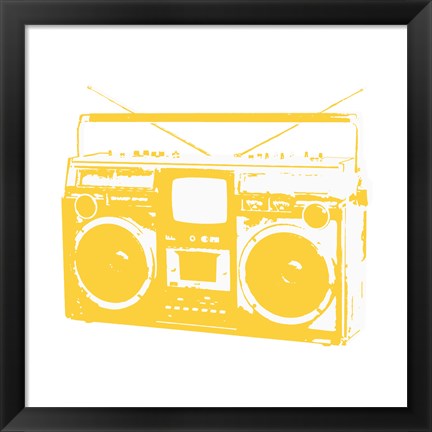 Framed Yellow Boom Box Print