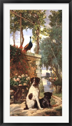 Framed Panneau d&#233;coratif aux chien et Print